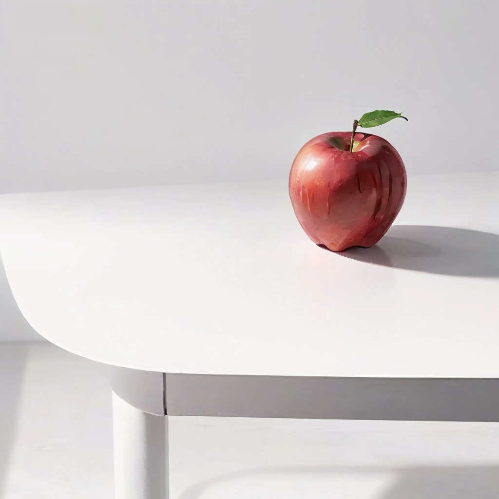 a red apple on a white table — работа пользователя Сильная Оптика