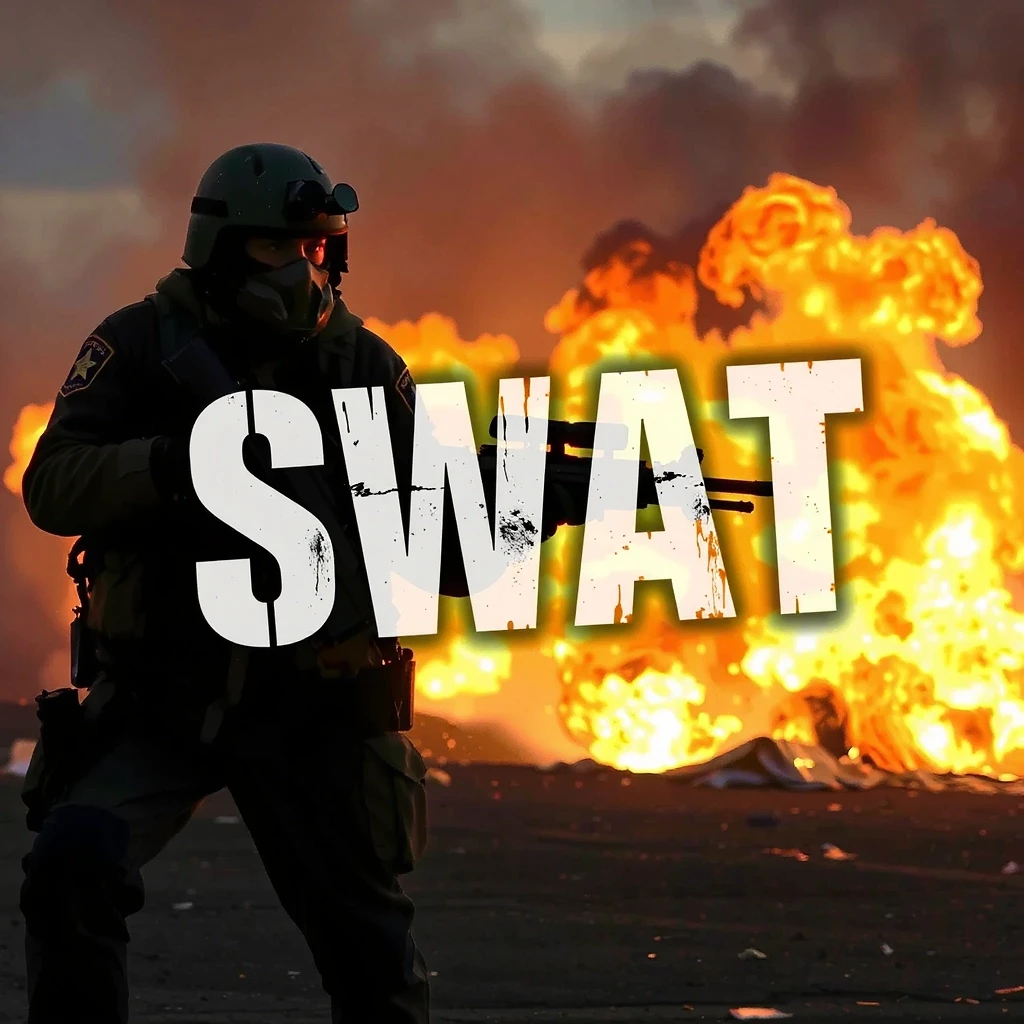 сделай картинку с надписью SWAT чтоб на заднем фоне был огонь — работа пользователя Таинственная Нирвана