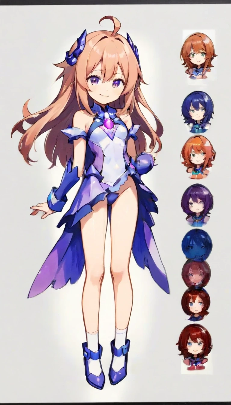 character sheet, general view. Grey background, lait, Hyperdimension Neptunia, Smile Spiral Neptunia-woman — работа пользователя Яростный Иней
