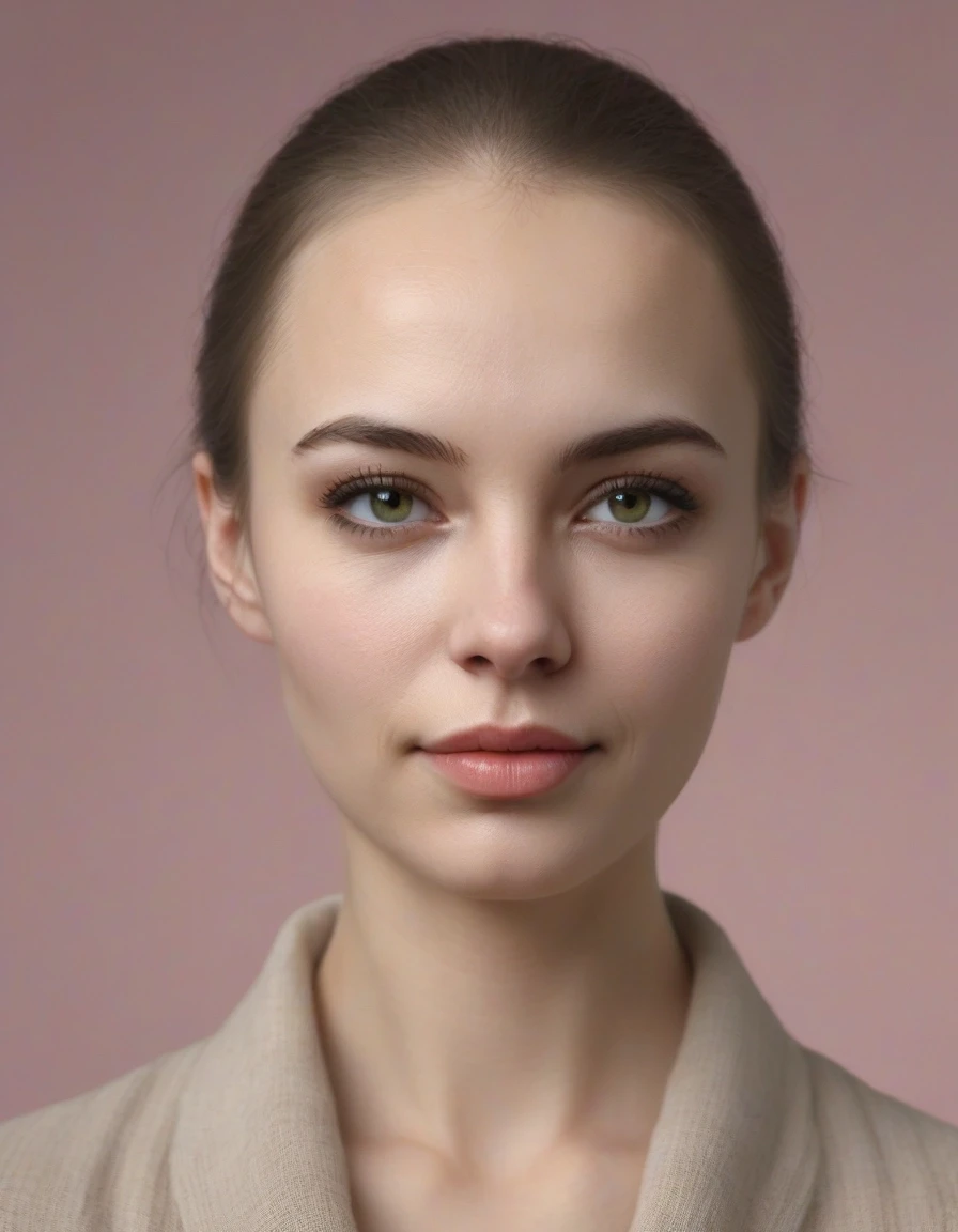 A photorealistic portrait of a beautiful young adult Russian woman, about 22 years old, Eastern European appearance. Aristocratic, elegant, refined, composed, naturally…