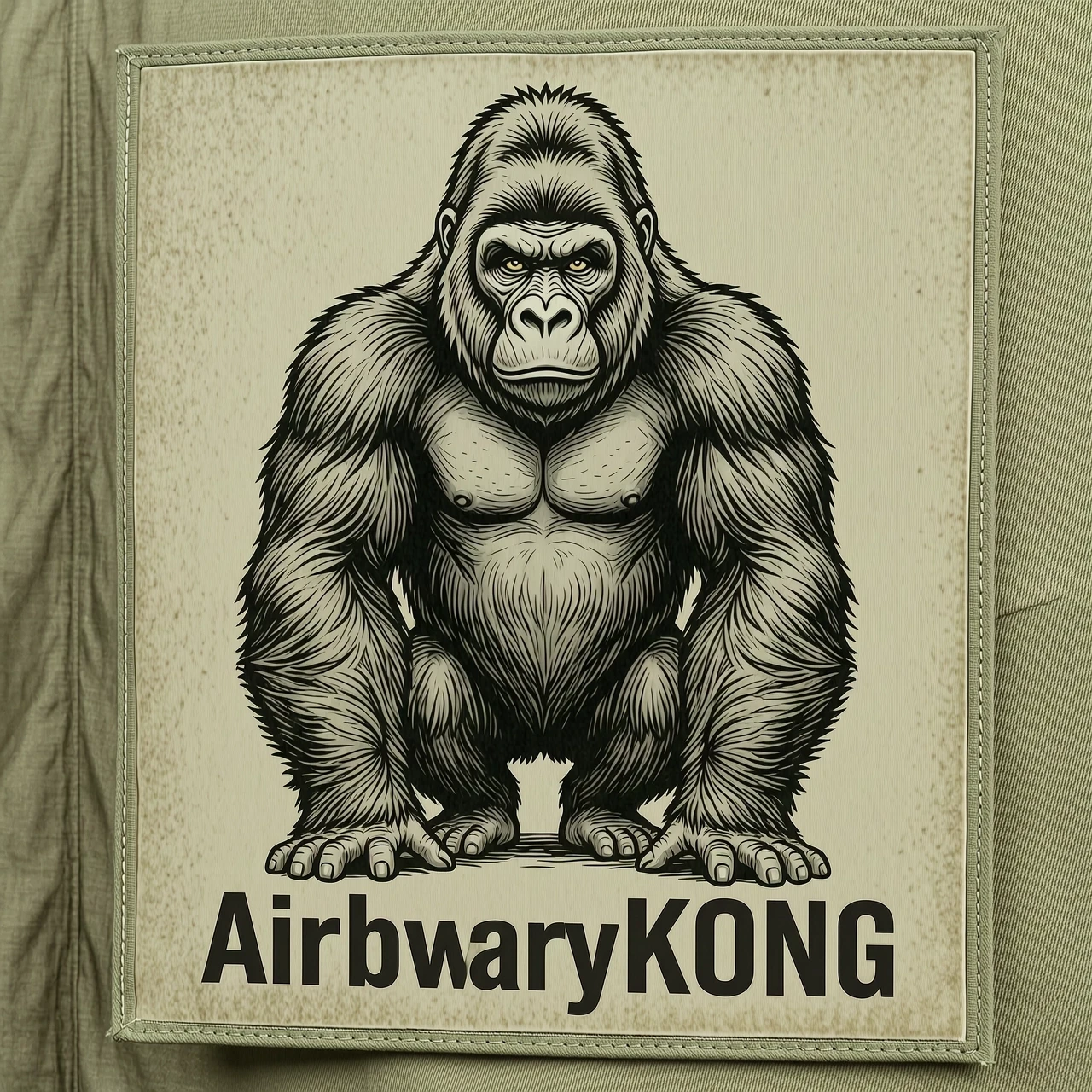 Горилла десантник с надписью внизу "AirborneKONG" Убрать надпись "United states army special forces — работа пользователя Бесподобная Русалка