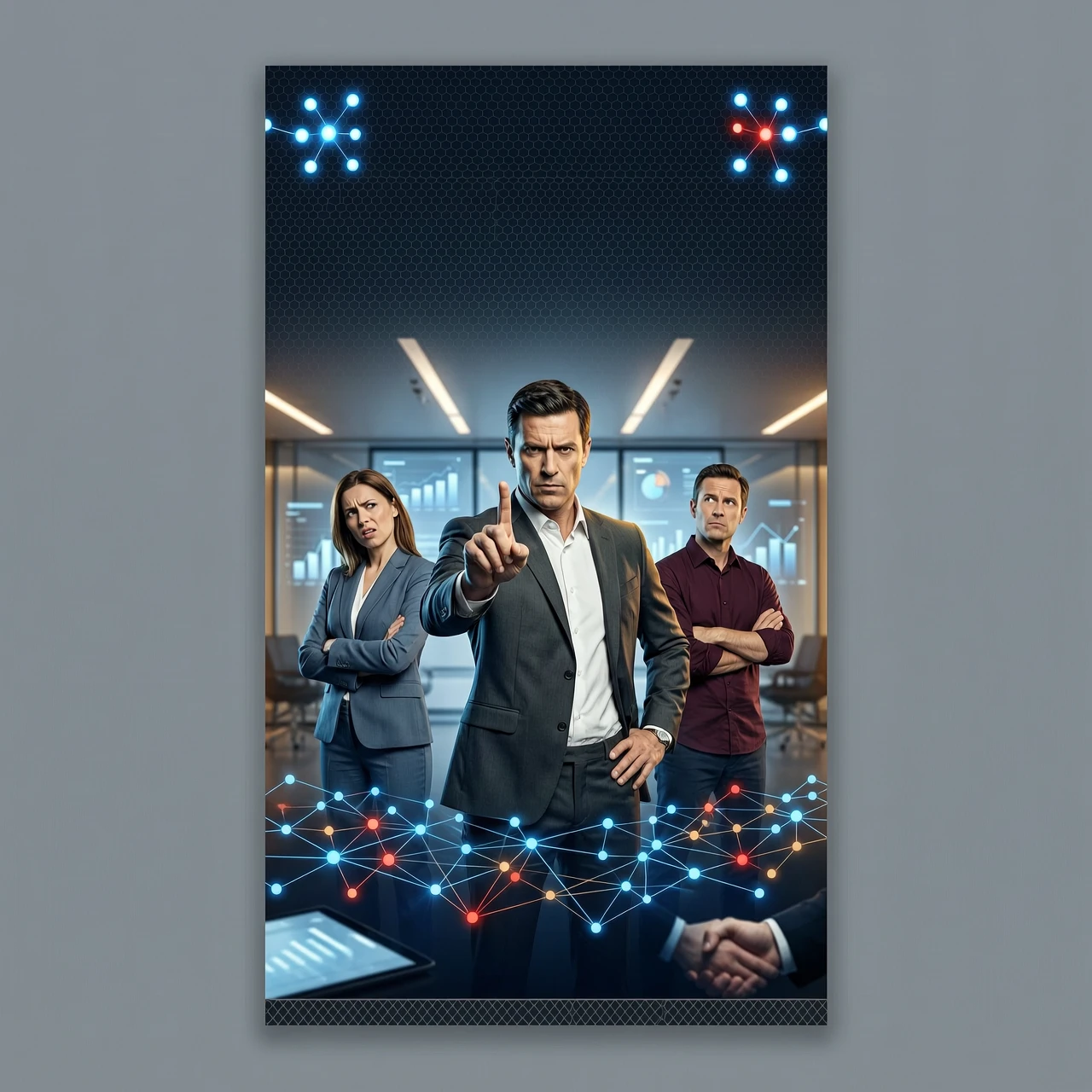Create an impressive banner (1536 x 1920 px) on the theme of "Objections in Network Marketing." Leave space for a title. Do not place text on the banner. There should…