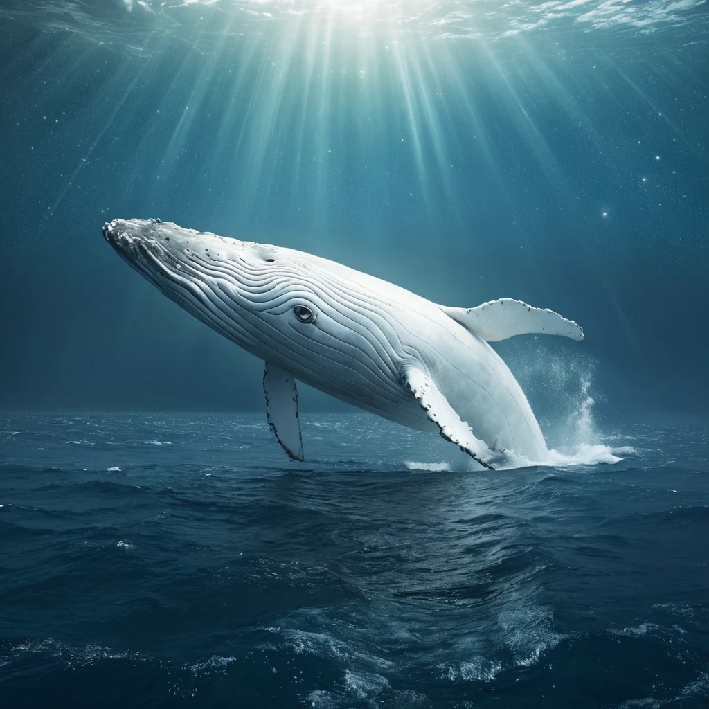 Pisces Zodiac Zign, a huge white whale is the focal point of the picture — работа пользователя Бескрайний Космос