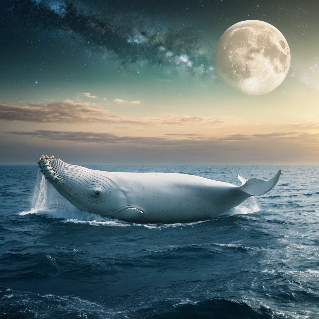 Pisces Zodiac Zign, a huge white whale is the focal point of the picture — работа пользователя Бескрайний Космос