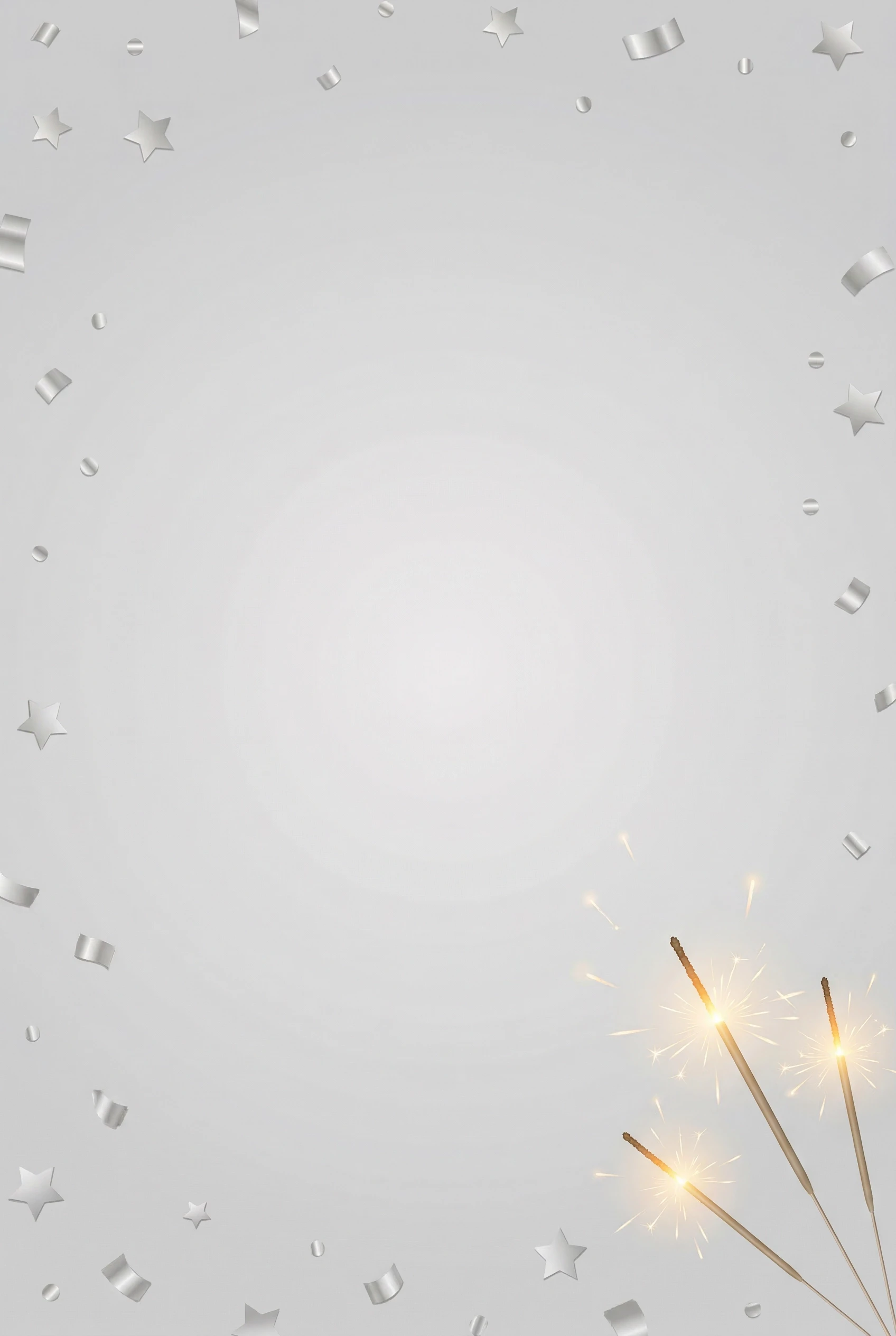 Create a minimalist congratulatory background in A4 format (210×297 mm). The main color is a soft, light gray (#D3D3D3) with a subtle gradient (slightly lighter in the center,…