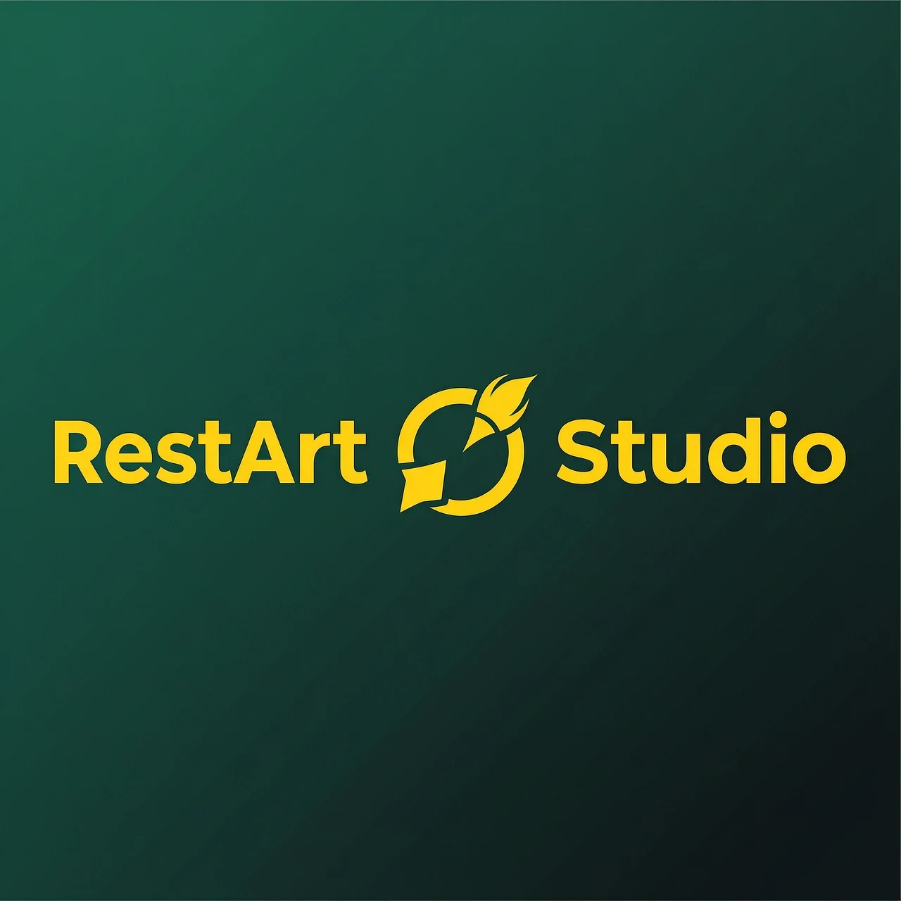 Логотип для студии детейлинга. Название: RestArt Studio Композиция по горизонтали: слева слово "RestArt", по центру знак перезагрузки, справа слово "Studio".…