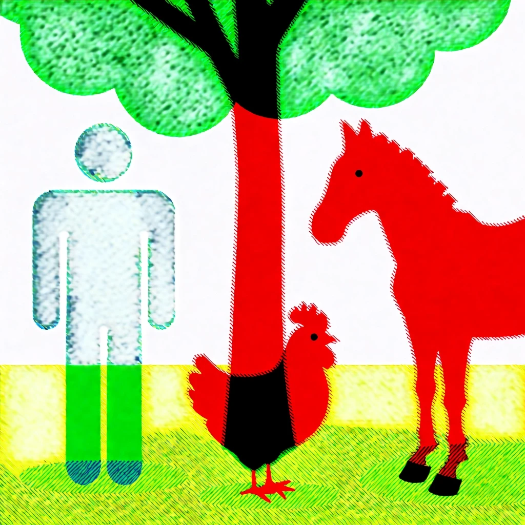 mesh human cow chiken and horse tree — работа пользователя Масштабная Оракул