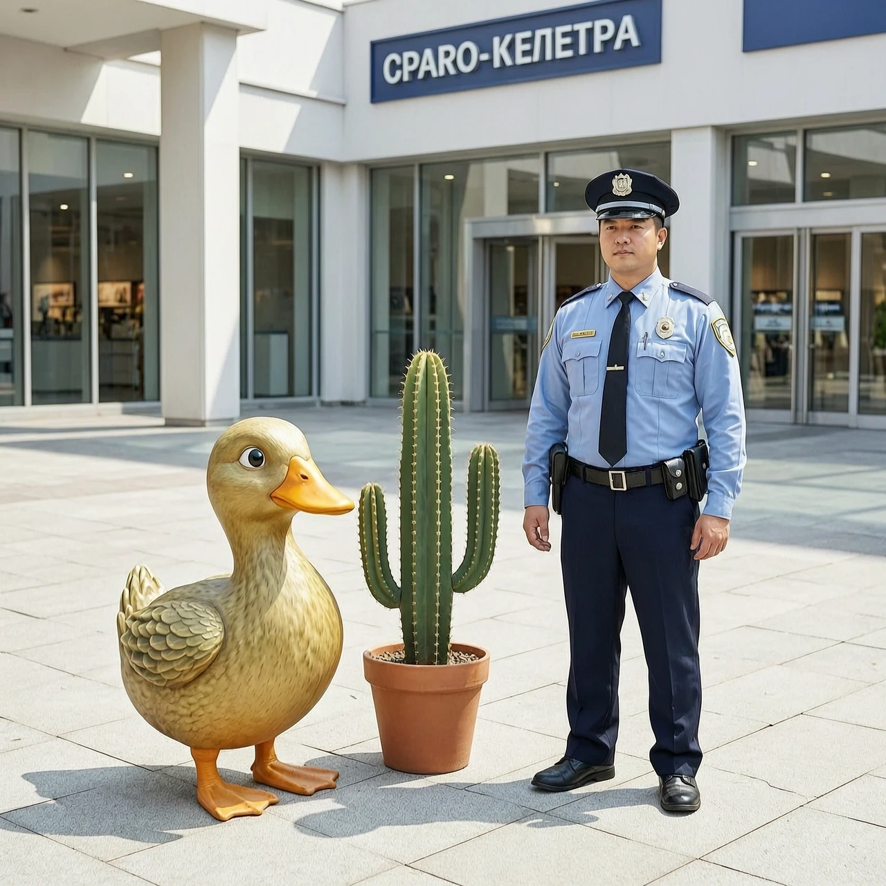 утконоса, кактуса и охранника торгового центра — работа пользователя Весенняя Саламандра