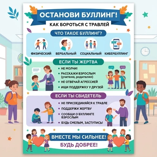 Нарисуй постер на тему булинг как сним бороться с надписями русскими и картинки — работа пользователя Таинственная Нимфа