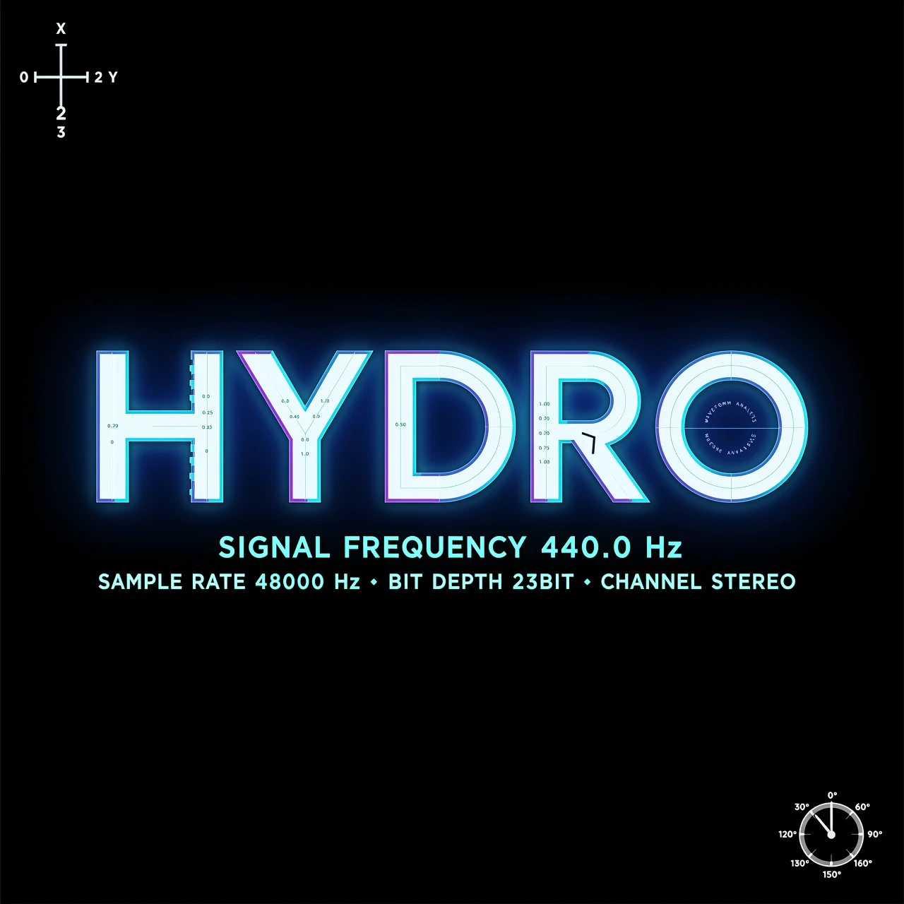 Слово "HYDRO" в электронно-музыкальном стиле с научной ноткой. Минималистично оформленно на черном фоне — работа пользователя Захватывающая Заря