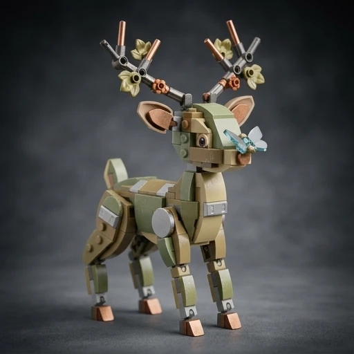 A never-before-seen original LEGO creation: [Bambi the deer]. Designed as a unique custom minifigure or brick-built character NOT found in any official LEGO set, catalog, or fan…