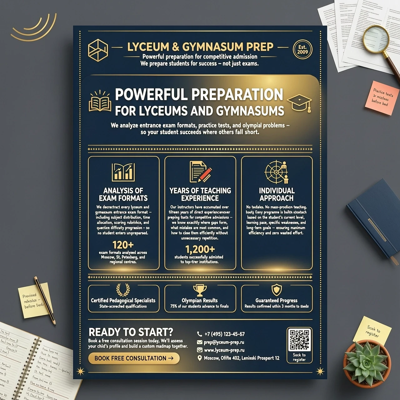 Powerful preparation for admission to lyceums and gymnasiums — we analyse the formats of entrance exams, practice tests, and olympiad problems. Years of teaching experience — we…