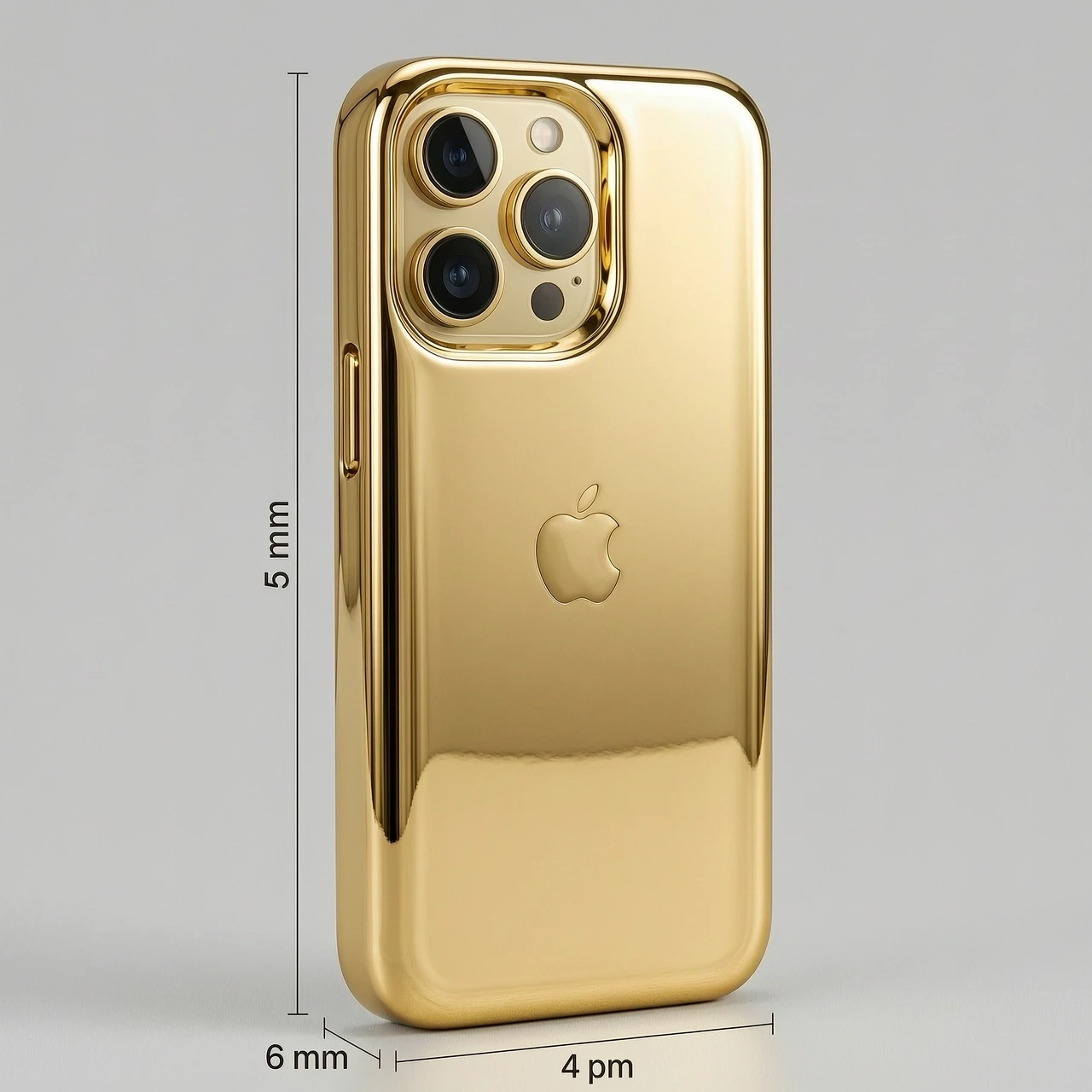 Итак, берем, короче, чехол для iPhone 17 Pro Max и делаем его зеркально-никельным. Отступаем 2 сантиметра ниже модуля камеры и заливаем, делаем, короче, этот самый из жидкого…