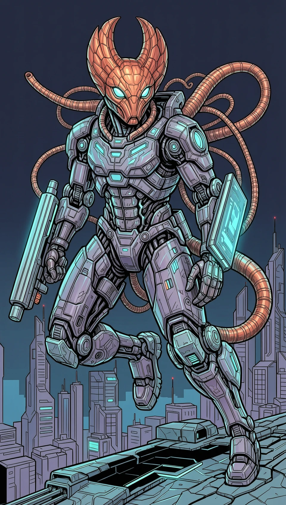 creatures cyberpunk illusion disproportionately. четкие thin sharp линии, концепт high detail. — работа пользователя Огненная Симфония