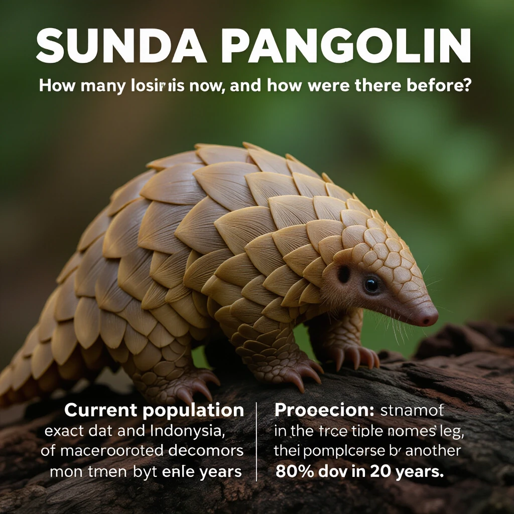 Плакат: Sunda Pangolin (Яванский панголин) 📉 Сколько их сейчас и сколько было раньше? Современная численность: точных данных нет, но популяция стремительно сокращается. В…