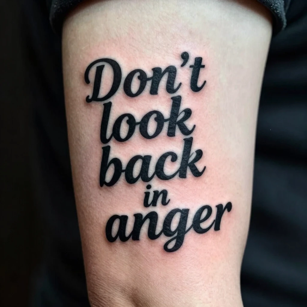 Создать макет тату на тему "Don`t look back in anger" — работа пользователя Головокружительная Вейла
