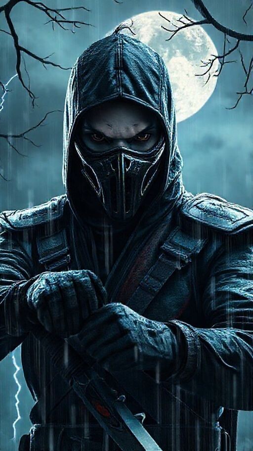 An epic image in the style of Cyberpunk fantasy. A spectacular outfit, drawing details and contours, drawing eyes, a stern determined look, a beautiful mask on his face in the…
