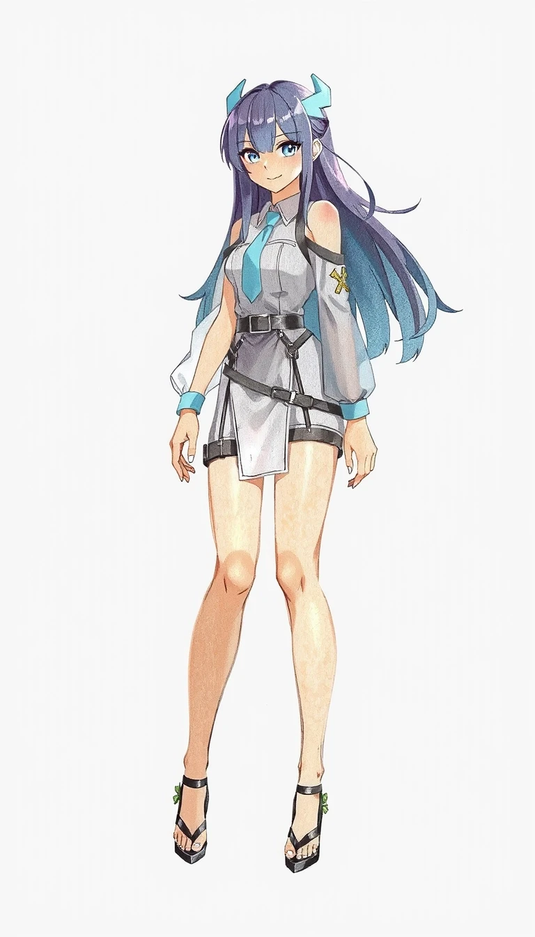 character sheet, general view. Grey background, lait, Neptunia-woman — работа пользователя Яростный Иней