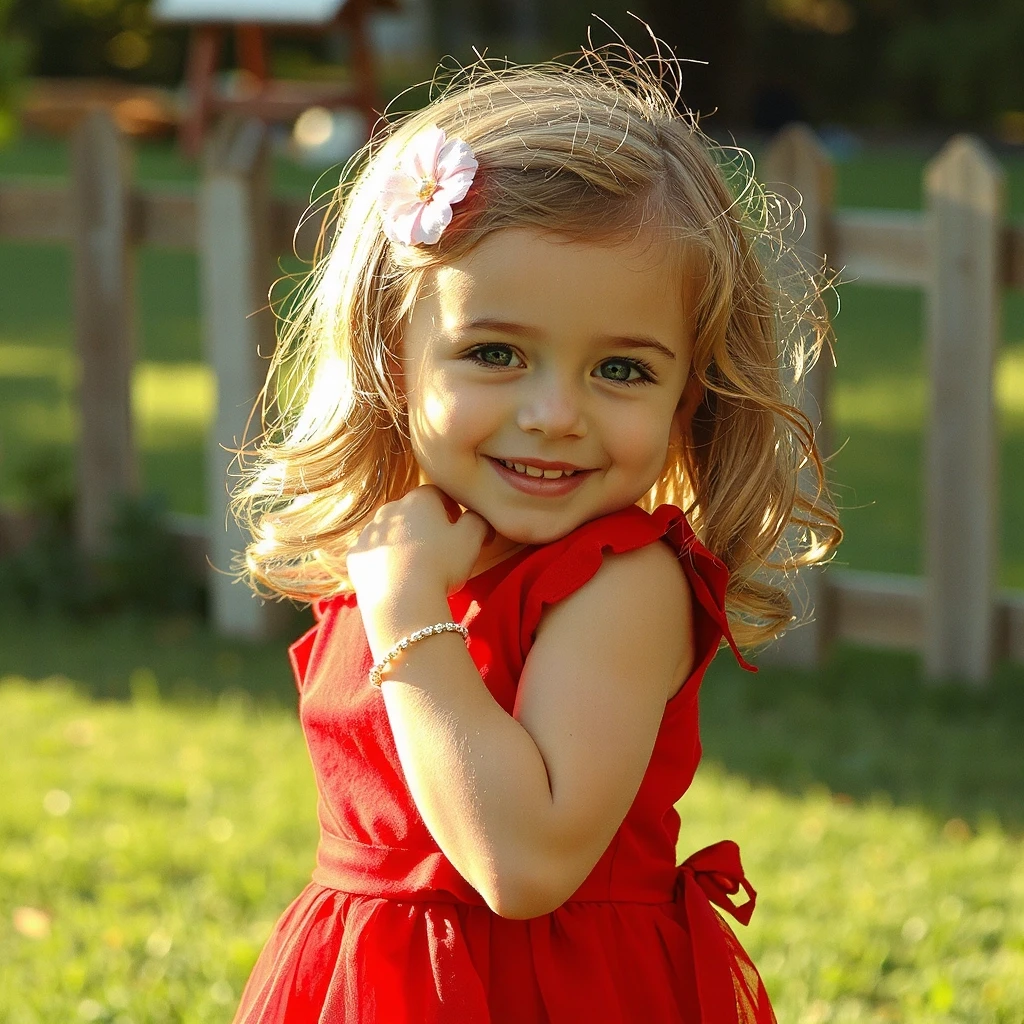 a cute girl in a red dress — работа пользователя Блистательная Заря