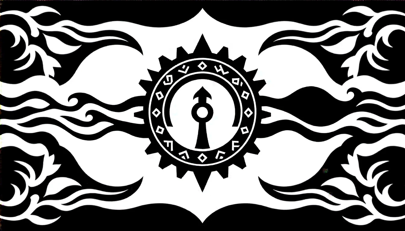 A symmetrical book chapter divider element, isolated on a solid white background. In the exact center, there is a tiny, elegant mechanical gear shift lever ornament with glowing…