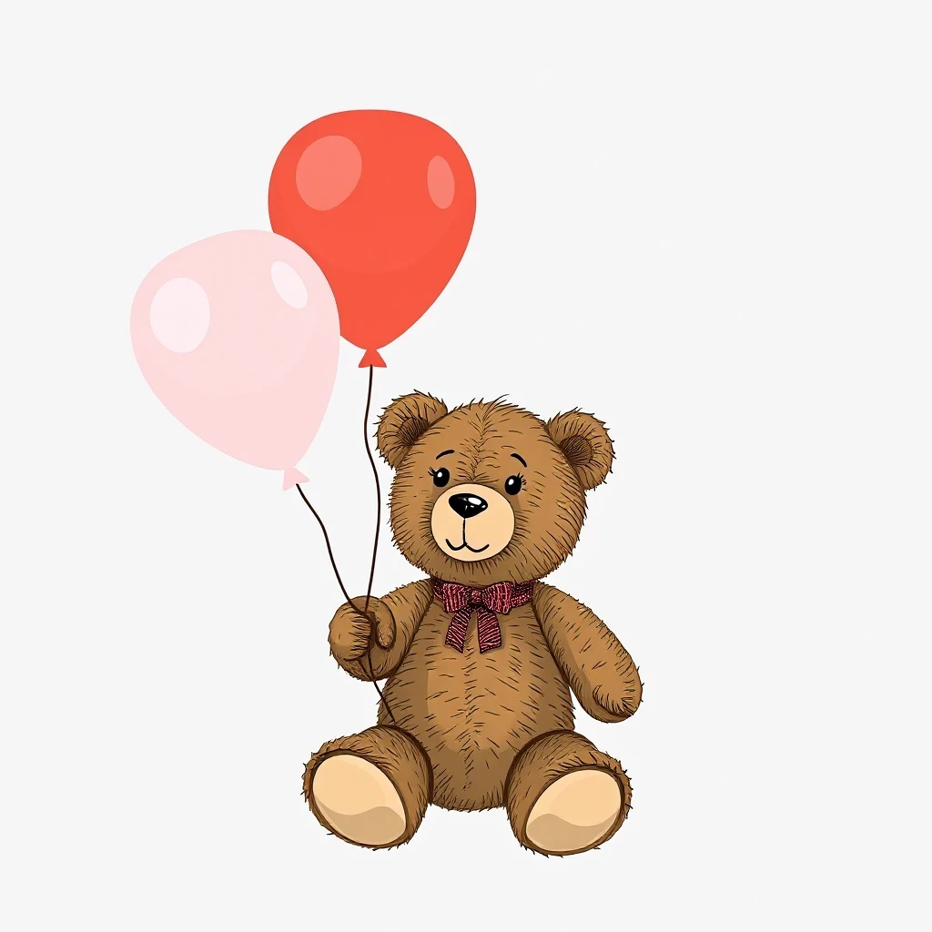 simple minimal teddy bear with ballons — работа пользователя Безумный Светомант