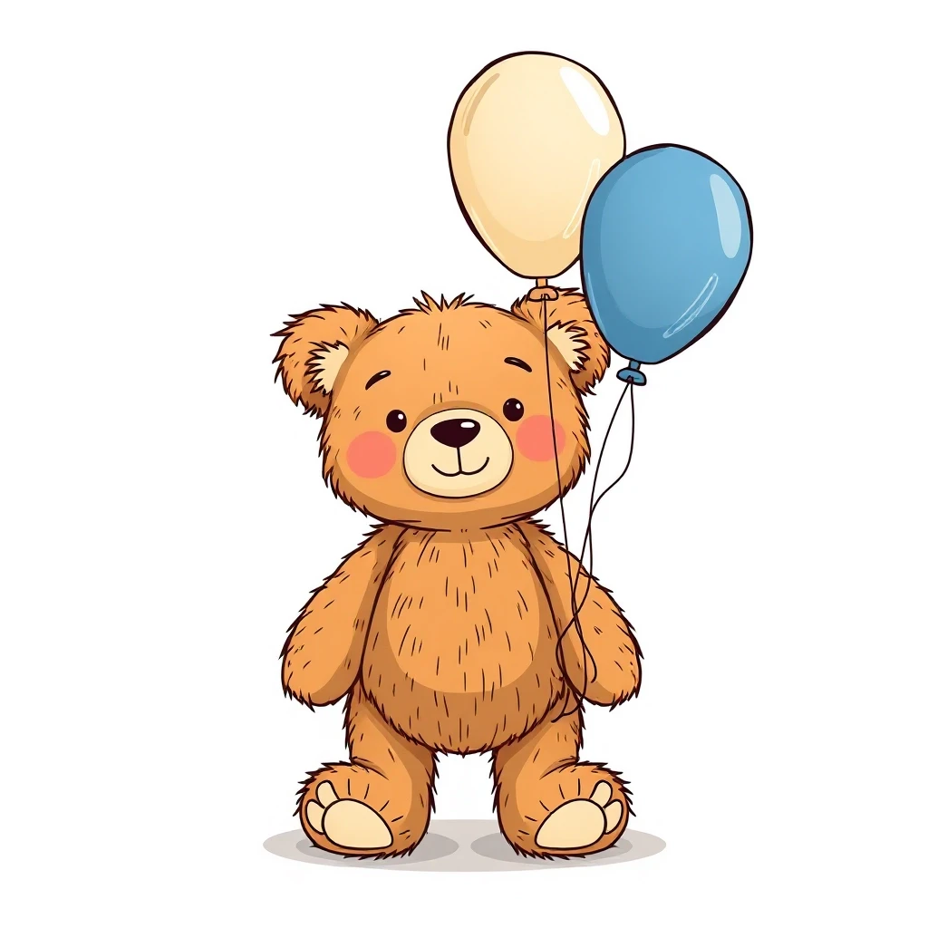 simple minimal teddy bear with ballons — работа пользователя Безумный Светомант