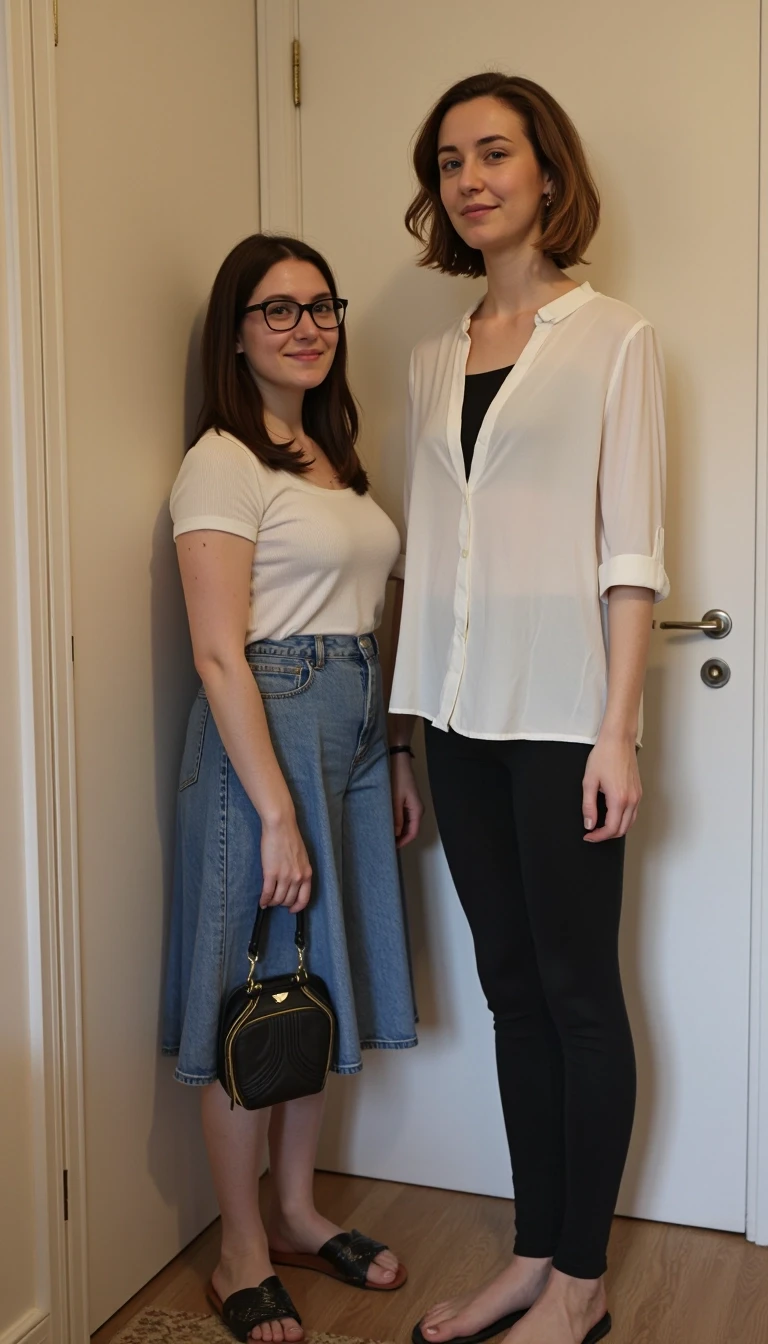 A vertical shot taken with a mobile phone camera: two friends are standing by the door in an ordinary Moscow apartment. Both of them are considered tall, and that’s the whole…