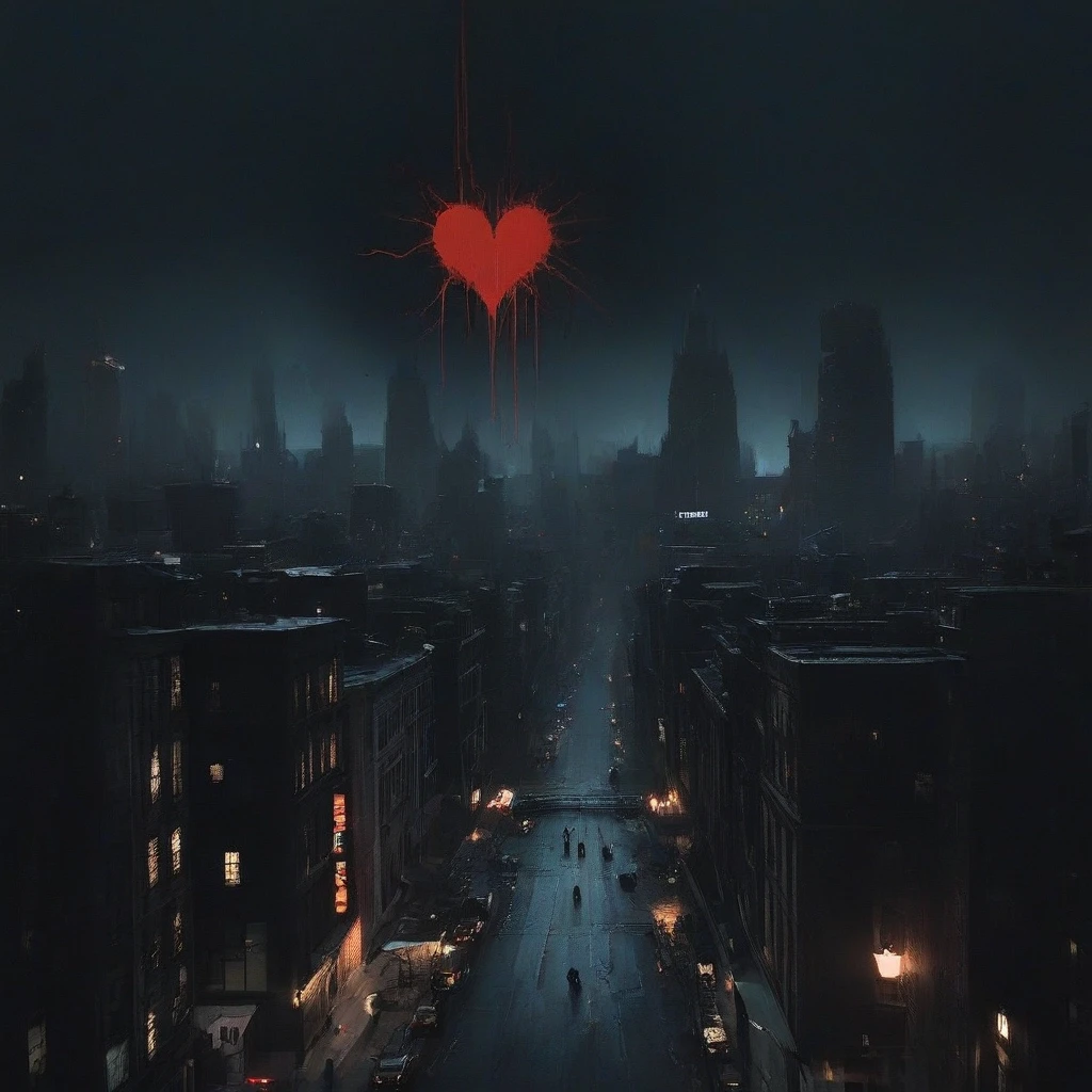dark city and a small heartbeat on the top — работа пользователя Могущественная Тьма