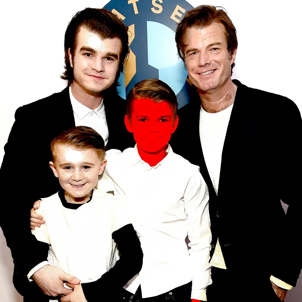 семейный портрет Cameron Monaghan With Joe Keery young Noah Snap and Robert sean leonard — работа пользователя Горячая Гармония