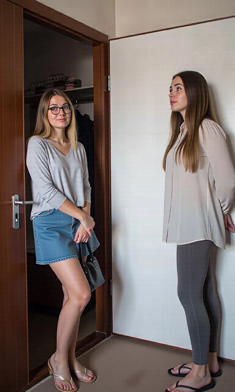 A vertical shot taken with a mobile phone camera: two friends are standing by the door in an ordinary Moscow apartment. Both of them are considered tall, and that’s the whole…