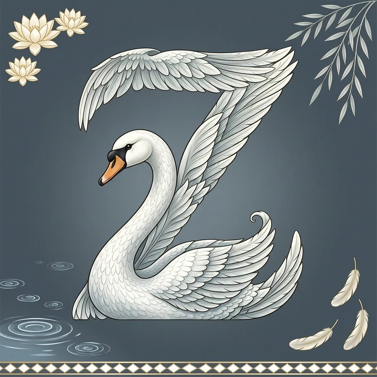 letter Z in the form of a swan — работа пользователя Экстравагантная Бестия