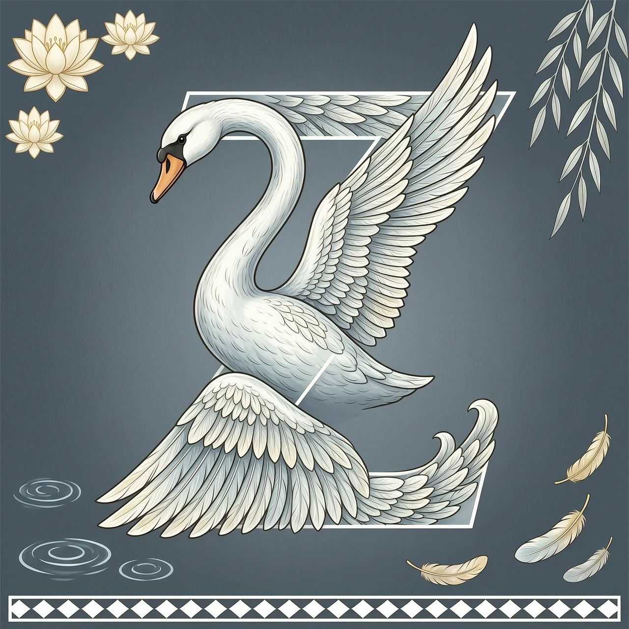 letter Z in the form of a swan — работа пользователя Экстравагантная Бестия