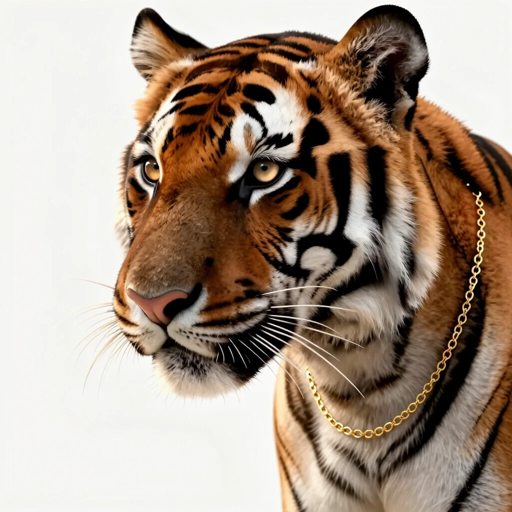 A premier luxury 3D digital art soft close-up portrait of a gorgeous elegant female tiger animal, gentle feminine facial features, beautiful light sand-honey colored eyes, soft…