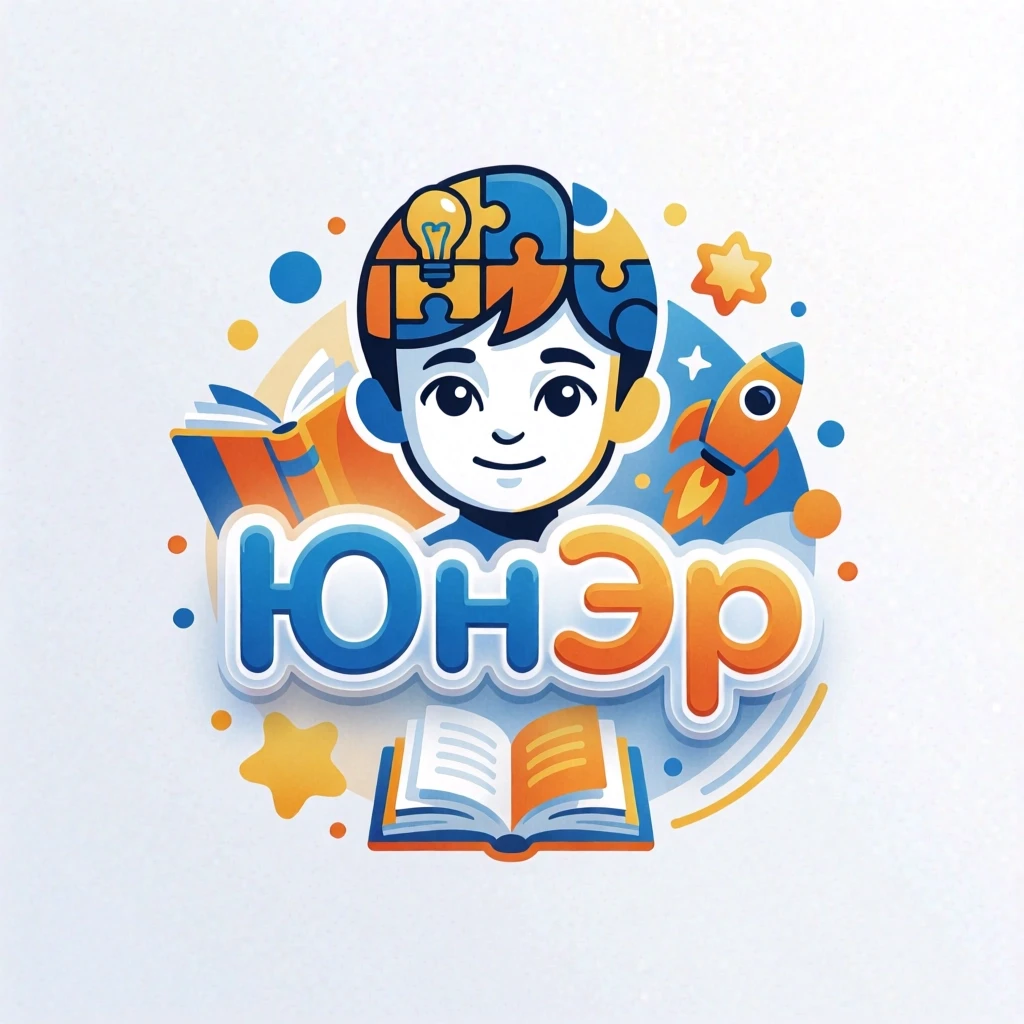 Создай логотип для YouTube-канала "ЮнЭр" на тематику воспитания и развития детей. Стиль: современный, дружелюбный, детский, но при этом профессиональный. **Основные…