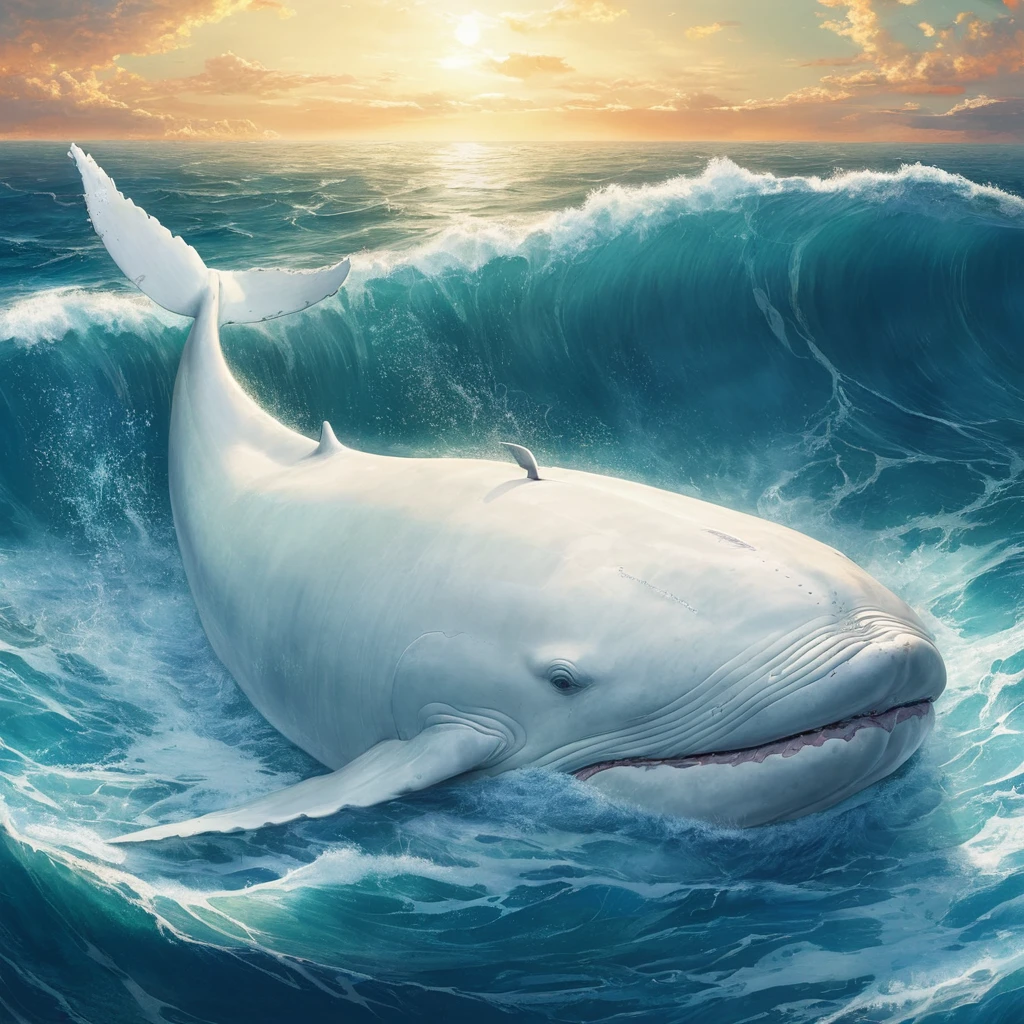 Pisces Zodiac Zign, a huge white whale is the focal point of the picture — работа пользователя Бескрайний Космос