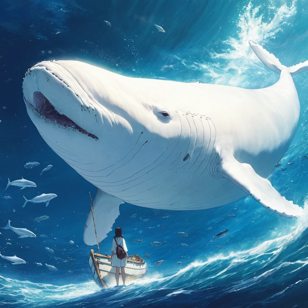 Pisces Zodiac Zign, a huge white whale is the focal point of the picture — работа пользователя Бескрайний Космос