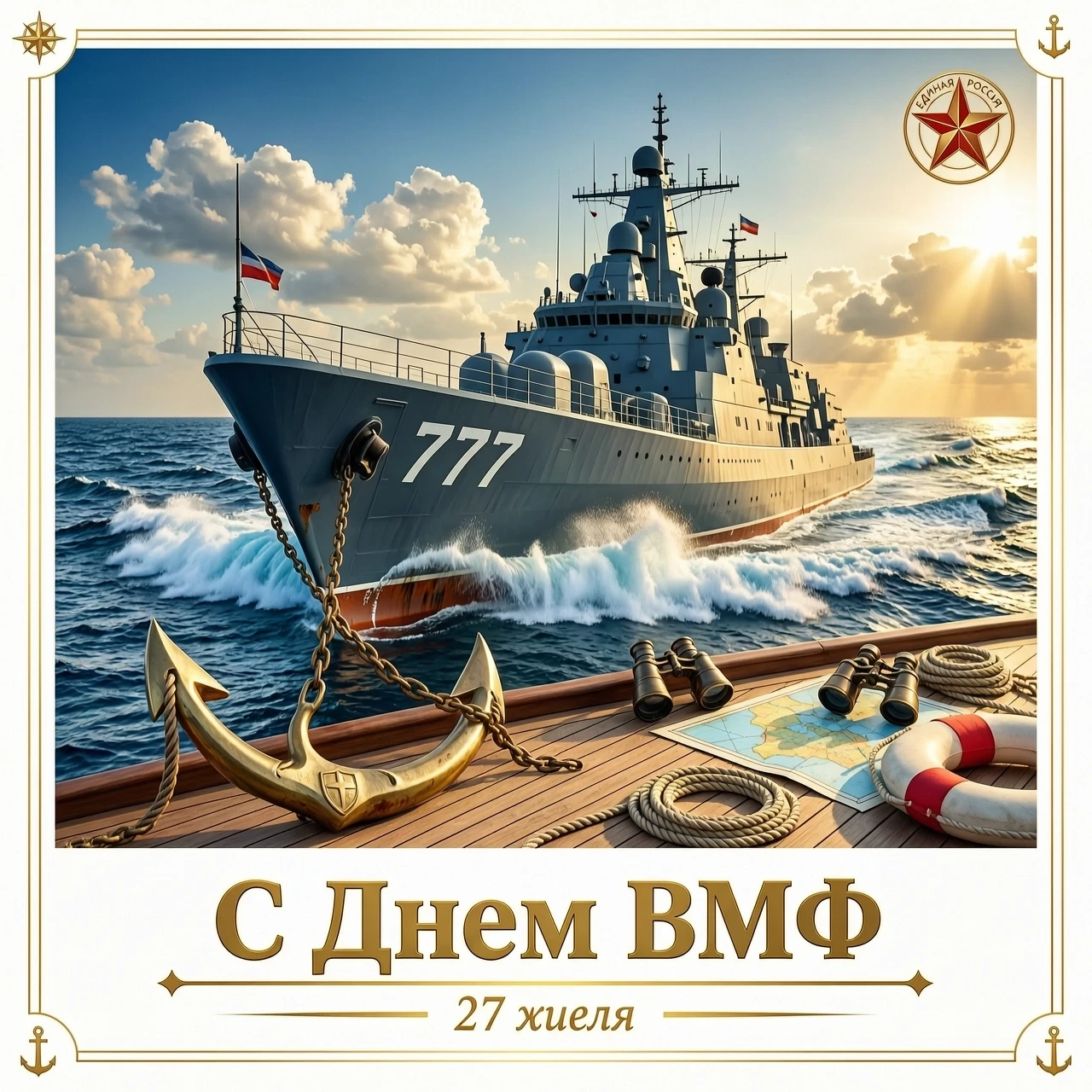 Картинка с поздравлением с днем ВМФ, с надписью "С Днем ВМФ" (других надписей не надо). Фотки должны быть сочными и выглядеть роскошно, дорого, величественно,…