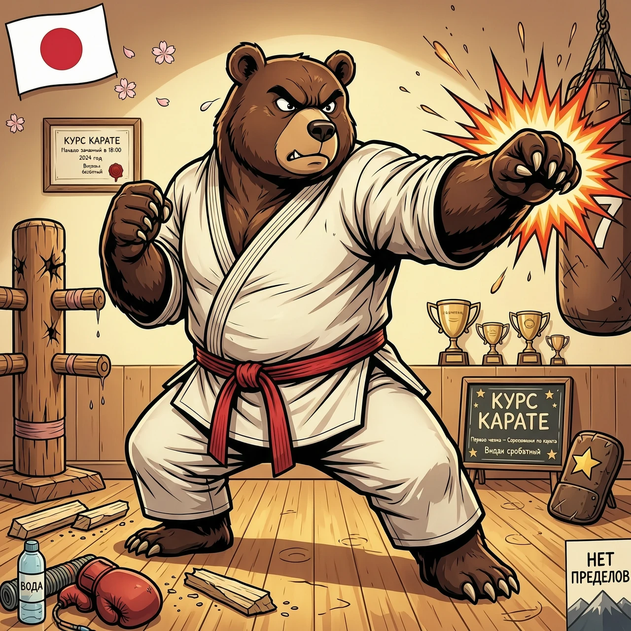 bear doing karate — работа пользователя Искрящийся Магистр