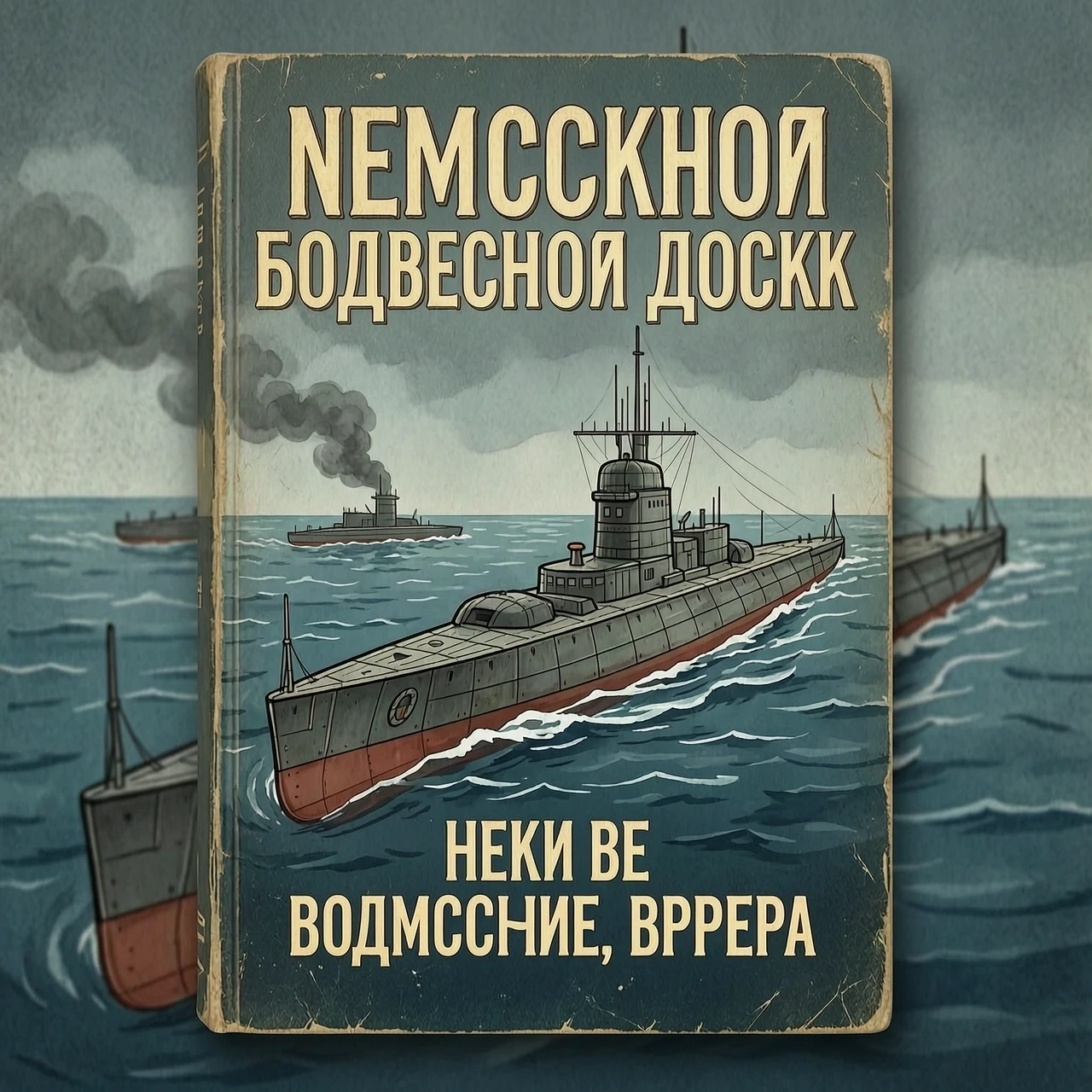 обложка для кники про немецкую подводную лодку и врем — работа пользователя Безумная Комета