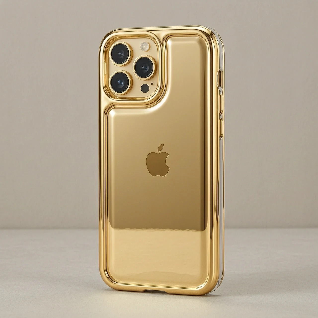 Итак, берем, короче, чехол для iPhone 17 Pro Max и делаем его зеркально-никельным. Отступаем 2 сантиметра ниже модуля камеры и заливаем, делаем, короче, этот самый из жидкого…