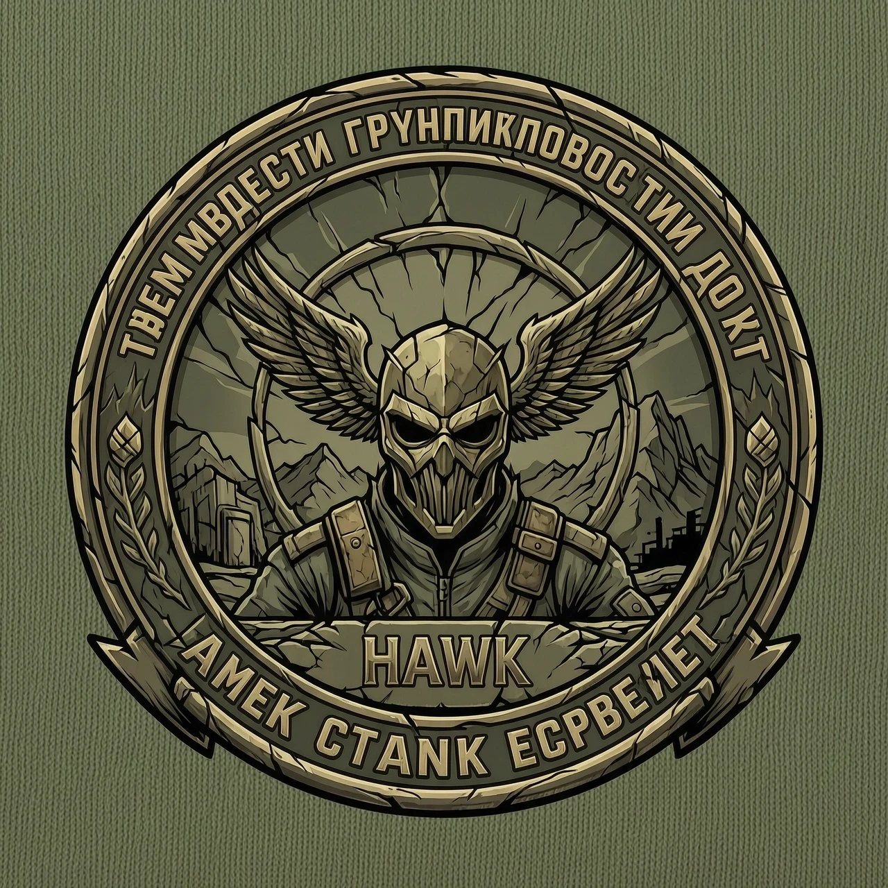 Сделай эмблему группировки долг из игры сталкер но измени названия hawk — работа пользователя Удивительная Поляризация