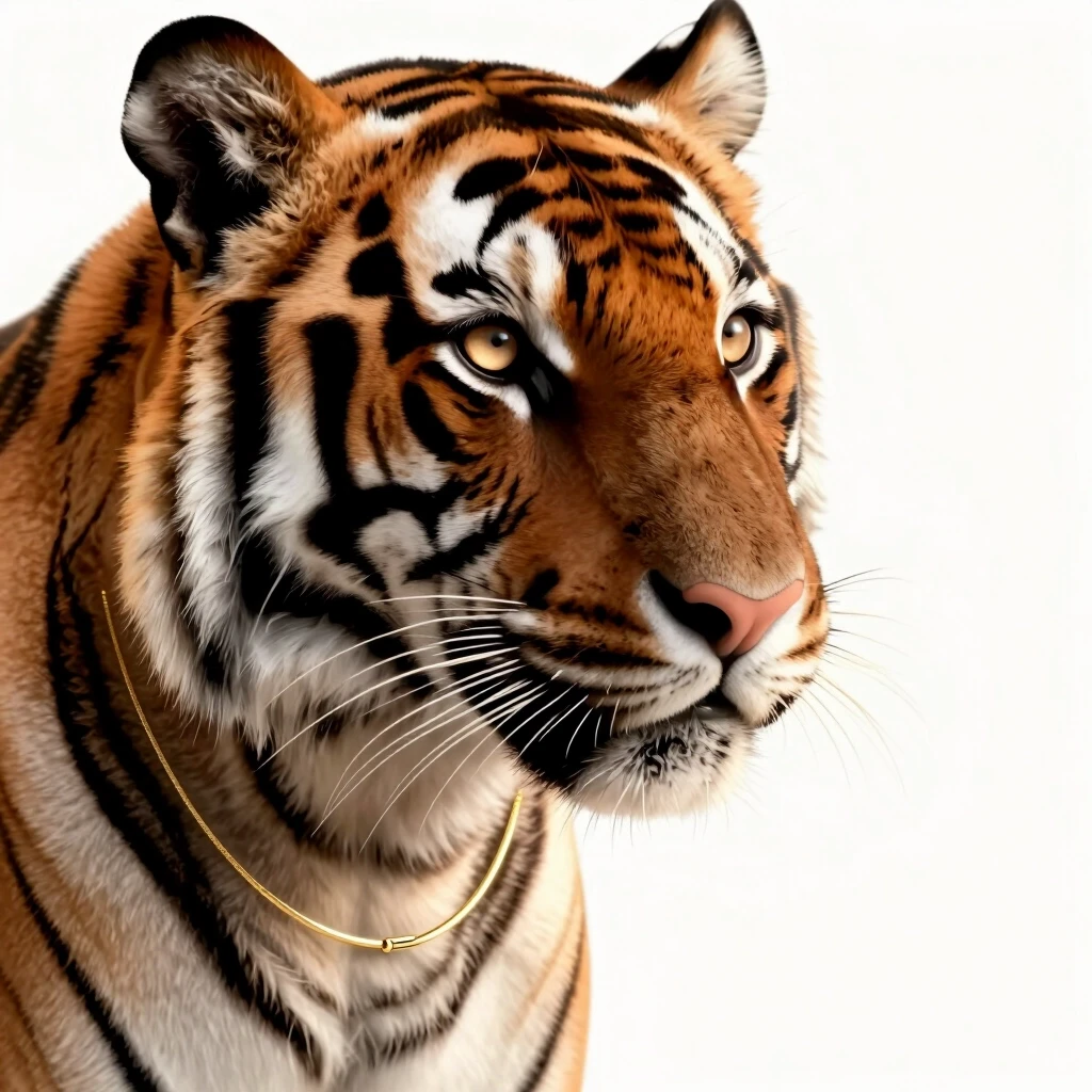 A premier luxury 3D digital art soft close-up portrait of a gorgeous elegant female tiger animal, gentle feminine facial features, beautiful light sand-honey colored eyes, soft…
