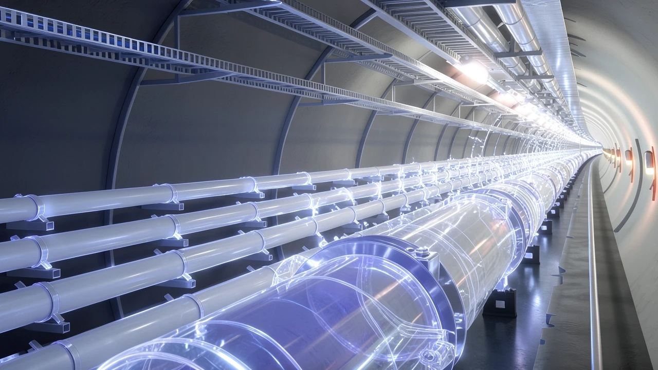 Large Hadron Collider, 3D visualization, hi-tech transparent plastic — работа пользователя Блестящая Конвекция