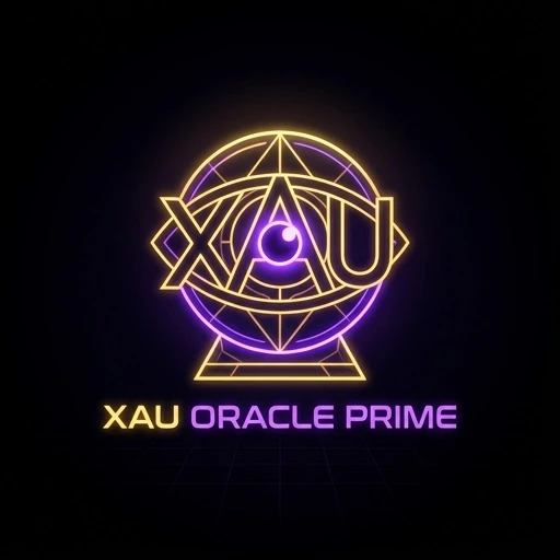 Prompt: Minimalist vector logo design for "XAU Oracle Prime". The letters "XAU" are integrated into a sleek, futuristic eye or crystal ball icon. Cyberpunk…