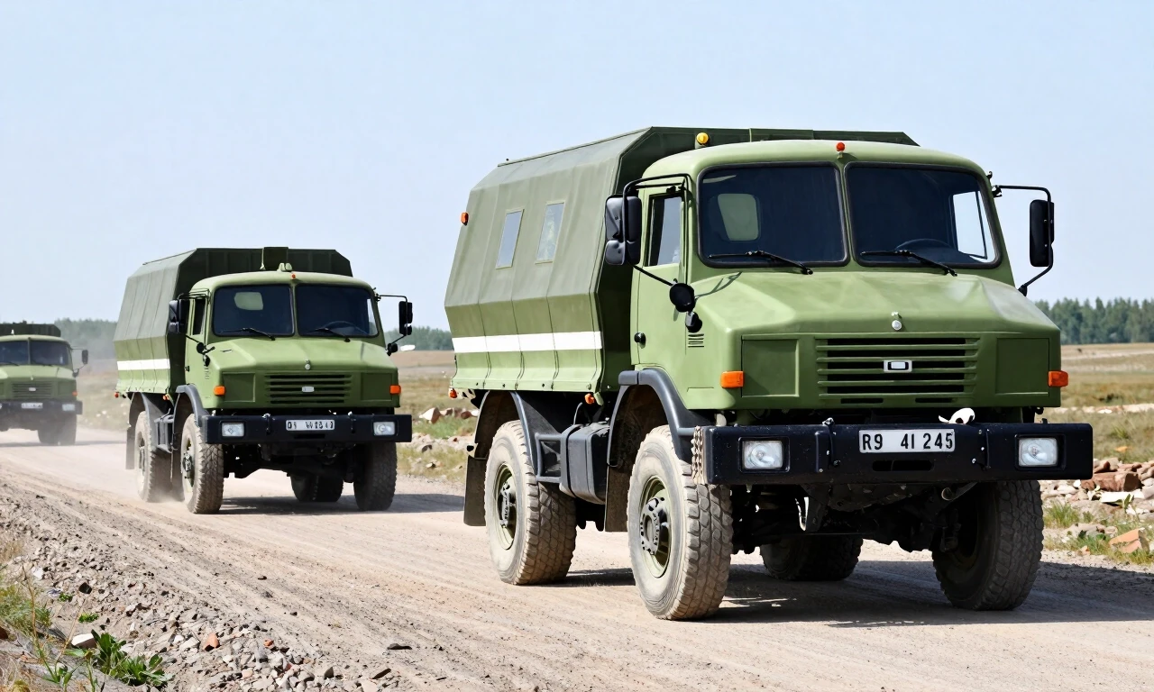 Военный камаз и уазик гонят по грязной дороге — работа пользователя Пылающий Чародей
