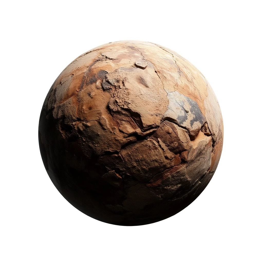 Award-winning professional photo on a perfect white background. A masterpiece, stunningly beautiful. A rocky planet resembling Earth, yet not Earth. — работа пользователя…