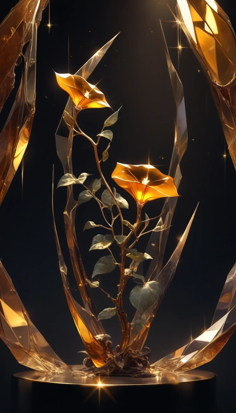 An unusual amber crystal. Exquisite, trypophobic patterns, ultra-modernity. Futurism, eclecticism. The background is dark, with shadows and spectacular lighting. Inside the…