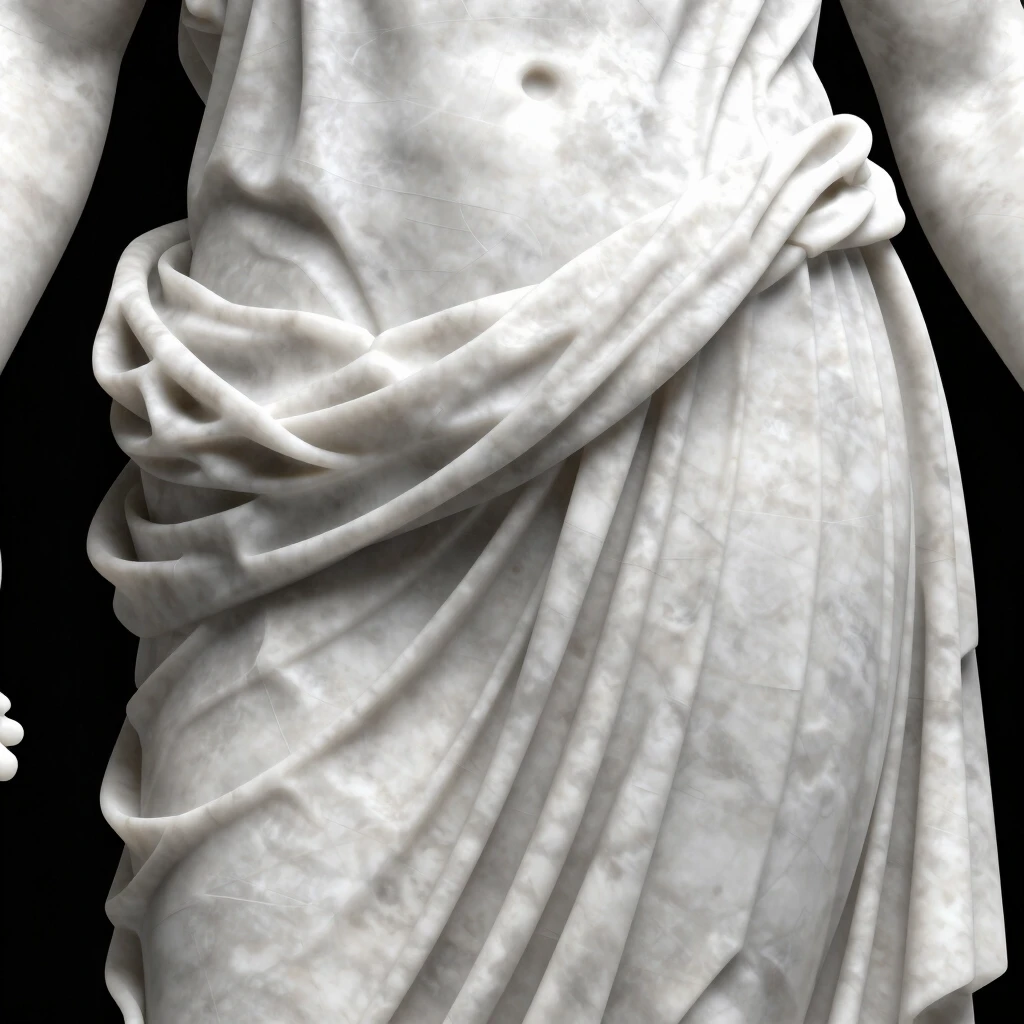 3D printed sculpture of classical marble drapery, horizontal layer lines — работа пользователя Вулканическая Прозрачность