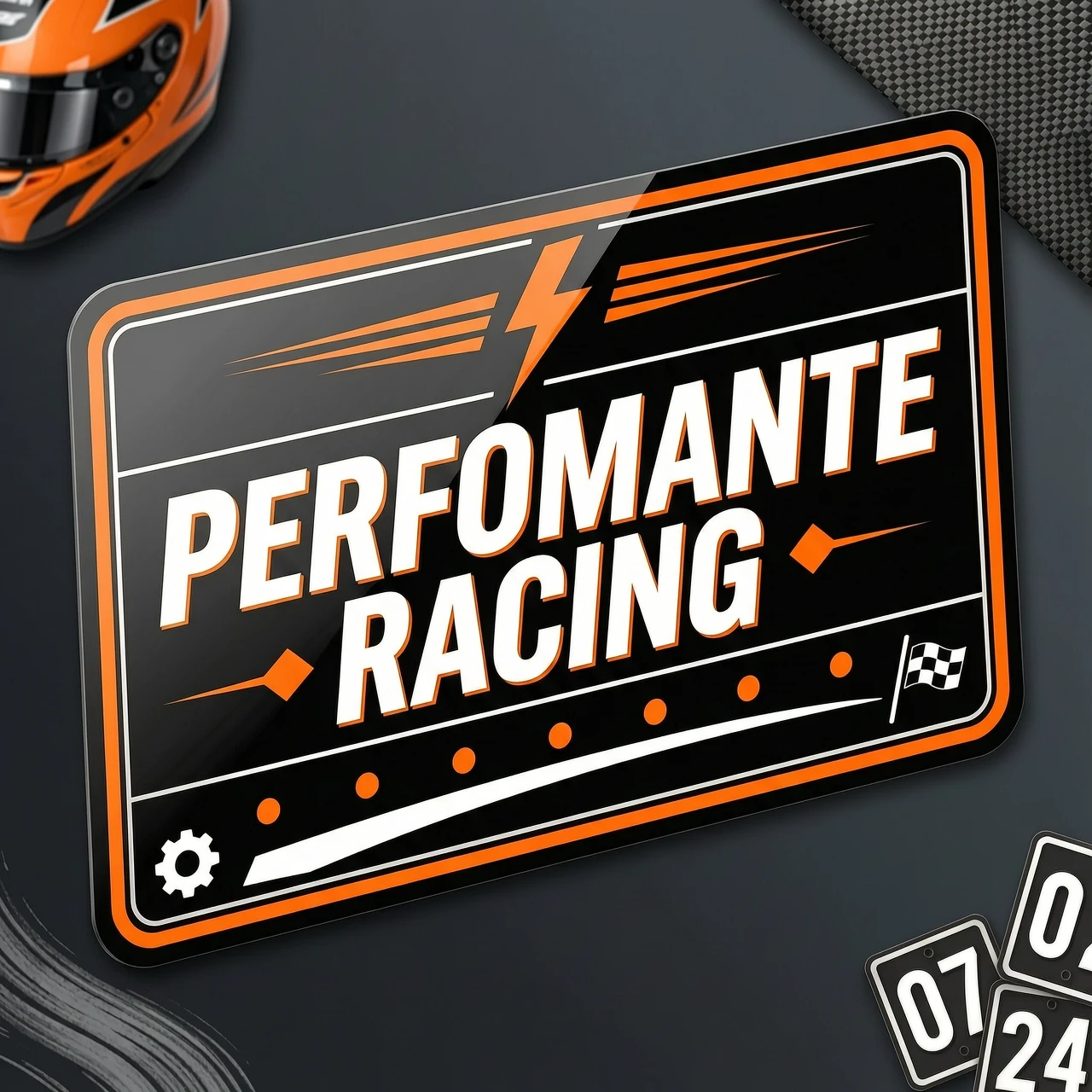 Создай наклейку на машину Perfomante Racing без лишнего с красивым шрифтом — работа пользователя Огромная Искра