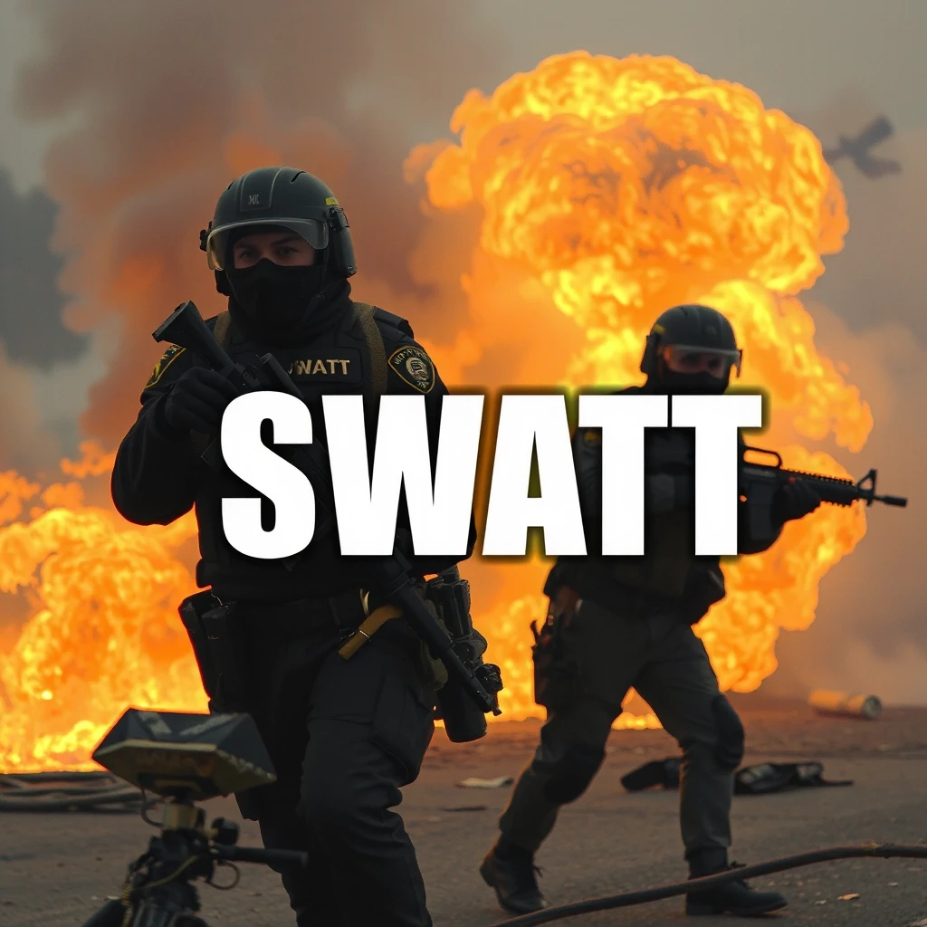 сделай картинку с надписью SWAT чтоб на заднем фоне был огонь — работа пользователя Таинственная Нирвана
